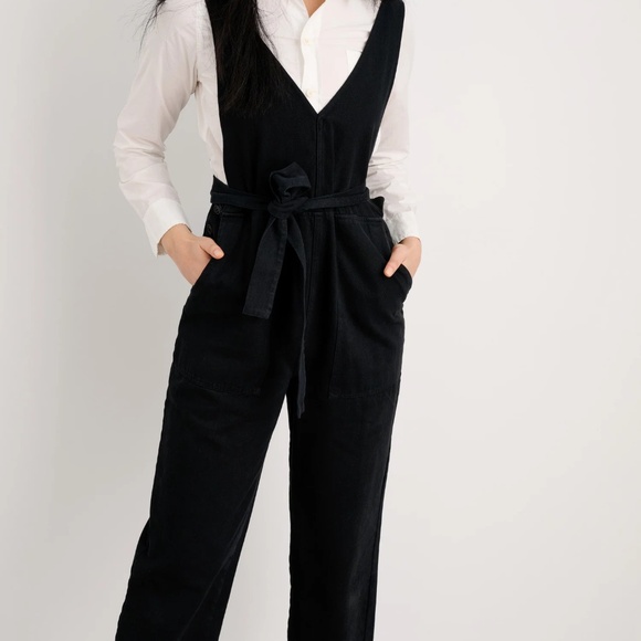 BNWT NEW Alex Mill made Black Denim Ollie Overalls Romper Jumpsuit well X-LARGE! - Picture 2 of 7